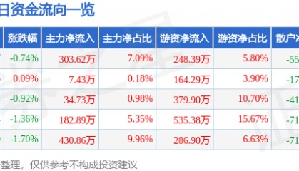 股票行情快报：空港股份（600463）3月17日主力资金净买入303.62万元