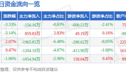 股票行情快报：创业黑马（300688）8月19日主力资金净卖出156.16万元