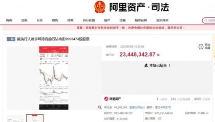 法拍观察|2344万余元成交！万达电影209万股股票法拍成功
