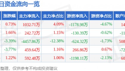 股票行情快报：神剑股份（002361）3月5日主力资金净买入1032.71万元