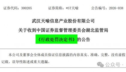 天喻信息（300205）被证监会处罚，投资者或可索赔