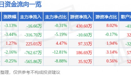 股票行情快报：空港股份（600463）3月3日主力资金净卖出16.66万元