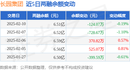 长园集团：2月10日融券卖出3900股，融资融券余额6.51亿元